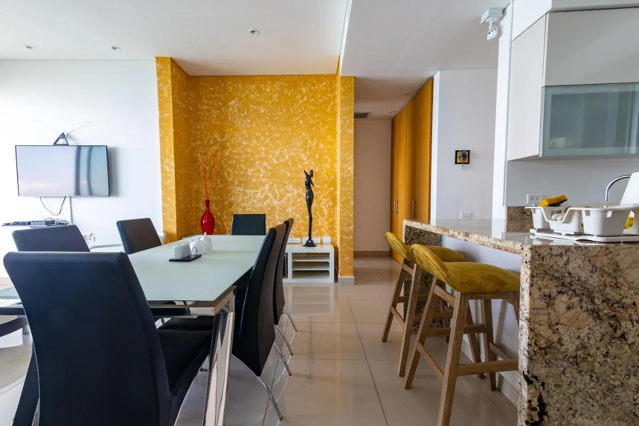 Apartamento De Lujo H2 Plaza Bocagrande Cartagena 아파트